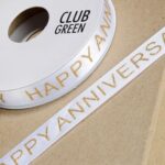 HAPPY ANNIVERSARY RIBBON WHT/GLD 15X25M