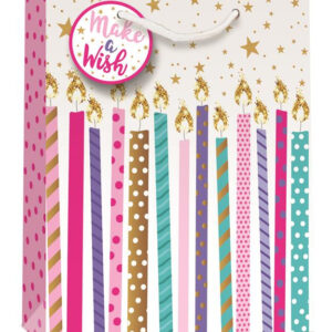 S/ELVIN LARGE GIFT BAGS CANDLES PK6