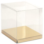 PVC SQ BOX WITH GOLD/SILV BASE PK10