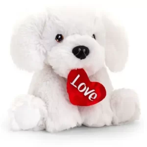 KEEL TOYS 30CM KEELCO BICHON FRISE WITH HEART