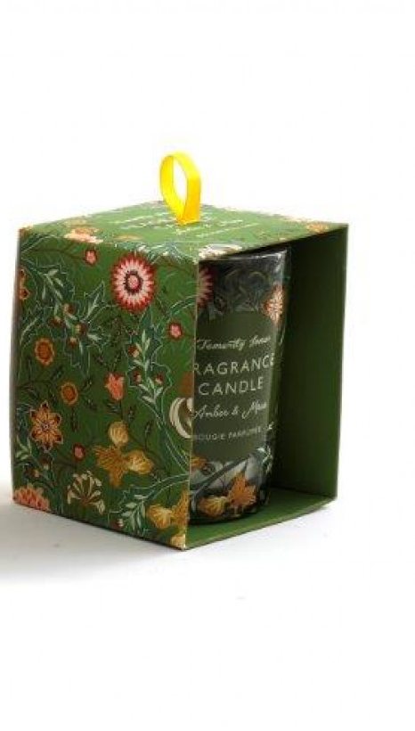 SUSSEX CANDLE POT IN OPEN BOX 8CMX10CM (Amber & Moss)