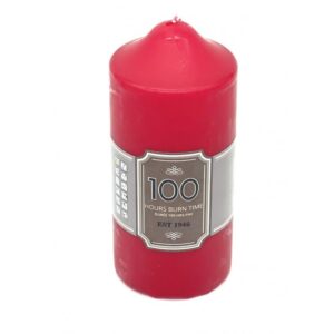 RED CHURCH PILLAR CANDLE 16X7CM