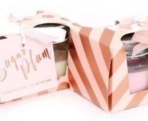 S/2 PINK WAX FILLED JARS