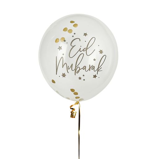 EID TISSUE CONFETTI 12IN LATEX BALLOONS PK5