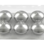 SILVER FLOATING CANDLES PK6
