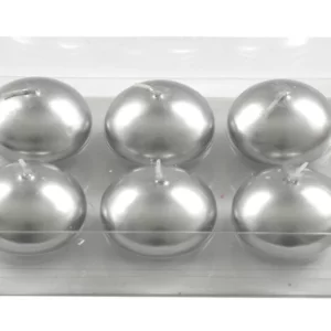 SILVER FLOATING CANDLES PK6