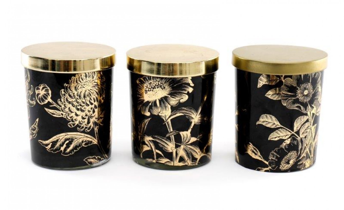 LUXE FLOWER CANDLE POT WITH TASSLE LID