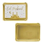 EID PARTY PLATTERS GOLD & WHITE PK2