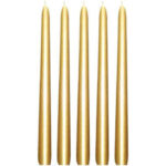 S/4 GOLD TAPERED CANDLES