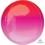 ANAGRAM 15″ RED&PINK OMBRE ORBZ BALLOON