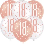 GLITZ 12″ ROSE GOLD AGE 18 ASSORTED BALLOONS