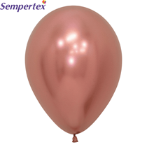 SEMPERTEX 12" ROUND REFLX ROSE GOLD BALLOONS PK50