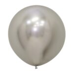 SEMPERTEX 18″ ROUND REFLEX SILVER 981 BALLOONS