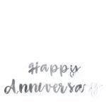 SILVER SCRIPT HAPPY ANNIVERSARY BANNER