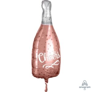 CHEERS CHAMPAGNE BOTTLE ROSE SHAPE