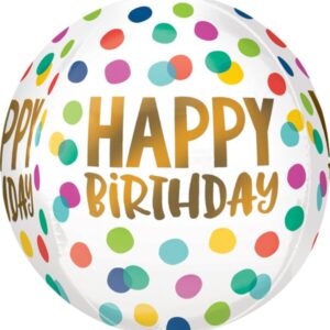 HAPPY DOTS HAPPY BIRTHDAY ORBZ 15"X16"