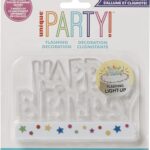 FLASHING HAPPY BIRTHDAY CAKE DECOR