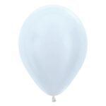 SEMPERTEX 12″ ROUND SATIN WHITE BALLOONS