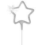 GLITZ SILVER STAR CAKE  SPARKLER