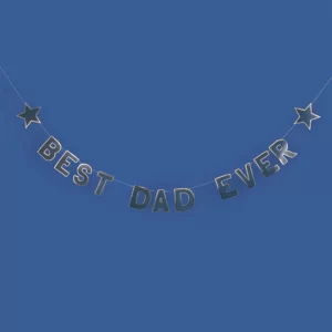 GOLD AND NAVY BEST DAD EVER BANNER