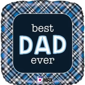 BETALLIC  SQUARE ROUNDED BEST DAD EVER HELIUM BALLOON