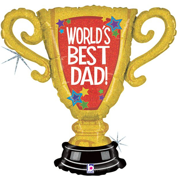 BETALLIC WORLD'S BEST DAD SHAPE HELIUM BALLOON - Image 2