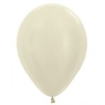 SEMPERTEX 12″ ROUND SATIN IVORY BALLOONS