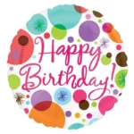 ANAGRAM 17″ HAPPY BIRTHDAY POLKA DOTS FOIL BALLOON