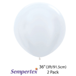 SEMPERTEX 36″ ROUND FASHION WHITE BALLOONS