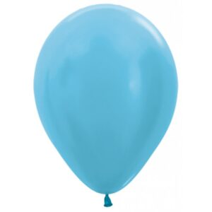 SEMPERTEX 5" ROUND SATIN CARIBBEAN BLUE BALLOONS