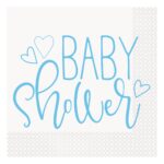 UNIQUE BLUE HEART BABY SHOWER NAPKINS