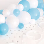 UNIQUE BLUE WHITE & SILVER BALLOON CENTRE PIECE