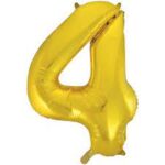 UNIQUE 34″ GOLD FOIL NUMBER 4