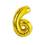 UNIQUE 34″ CLASSIC GOLD FOIL NUMBER 6