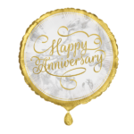 UNIQUE 18″ GOLD HAPPY ANNIVERSARY FOIL BALLOON