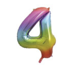 UNIQUE 34″ RAINBOW FOIL BALLOON NUMBER 4