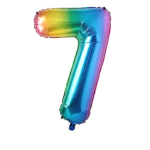 UNIQUE 34″ RAINBOW FOIL BALLOON NUMBER 7