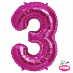 UNIQUE 34″ PINK FOIL BALLOONS NUMBER 3