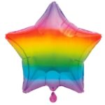 UNIQUE 18″ STAR RAINBOW FOIL BALLOON