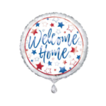 UNIQUE 18″ RED BLUE WHITE WELCOME HOME FOIL BALLOON