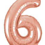 UNIQUE 34″ ROSE GOLD FOIL BALLOON NUMBER 6