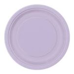 UNIQUE 9″ LAVENDER DISPOSABLE ROUND PLATES PK16