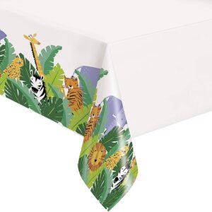 UNIQUE 54X84 ANIMAL SAFARI PLASTIC TABLECOVER
