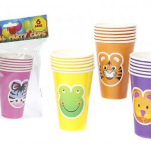ANIMAL FACE 12OZ PARTY CUPS SET OF 6