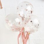 ROSE GOLD CONFETTI BALLOONS PK6