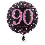 BLACK & PINK 90TH STD 18IN FOIL