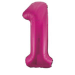 UNIQUE 34″ PINK FOIL BALLOON NUMBER 1