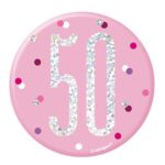 GLITZ PINK BADGE NUMBER 50