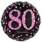 BLACK & PINK 80TH STD 18IN FOIL