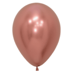 SEMPERTEX 12″ ROUND METALLIC ROSE GOLD BALLOONS PK50